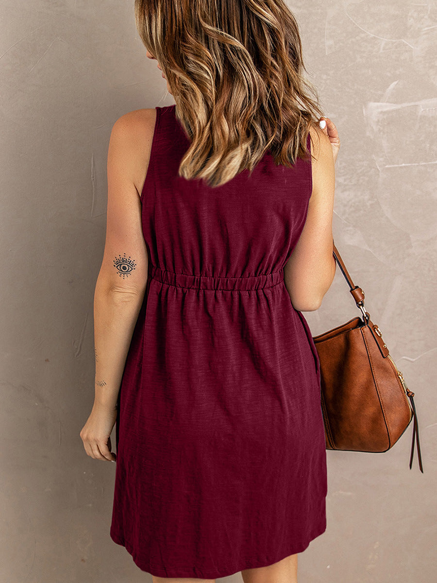 Casual Solid Color Dress For Women
